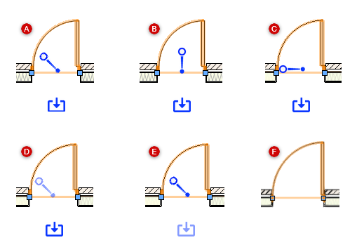 Six different positions and translucencies of the handing and interior side indicators show which parameters are available to edit with the handing tools